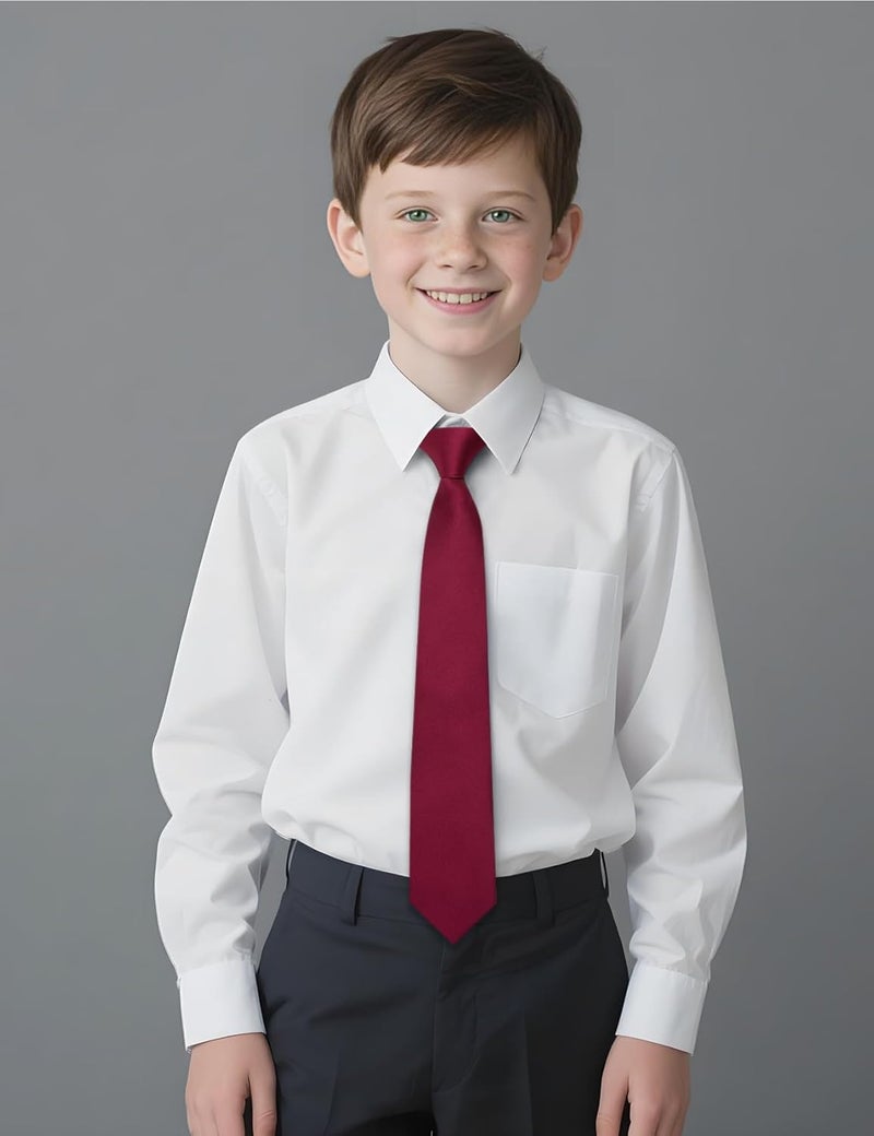 Ailisus Store Boys Tie Solid Color Silk Satin Pre-tied Kids Necktie for Age 8-12 Adjustable Formal Wedding School Graduation - Image 2